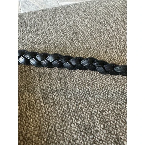 Vintage Brighton Straw Leather Heart Charm Shoulder Bag Women's Tan Black - Picture 8 of 13